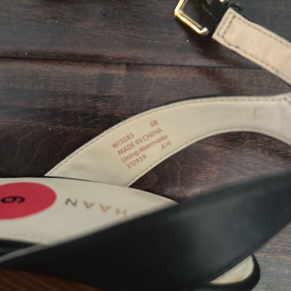 Cole Haan black strappy wedge heels size 6 - Picture 4 of 4